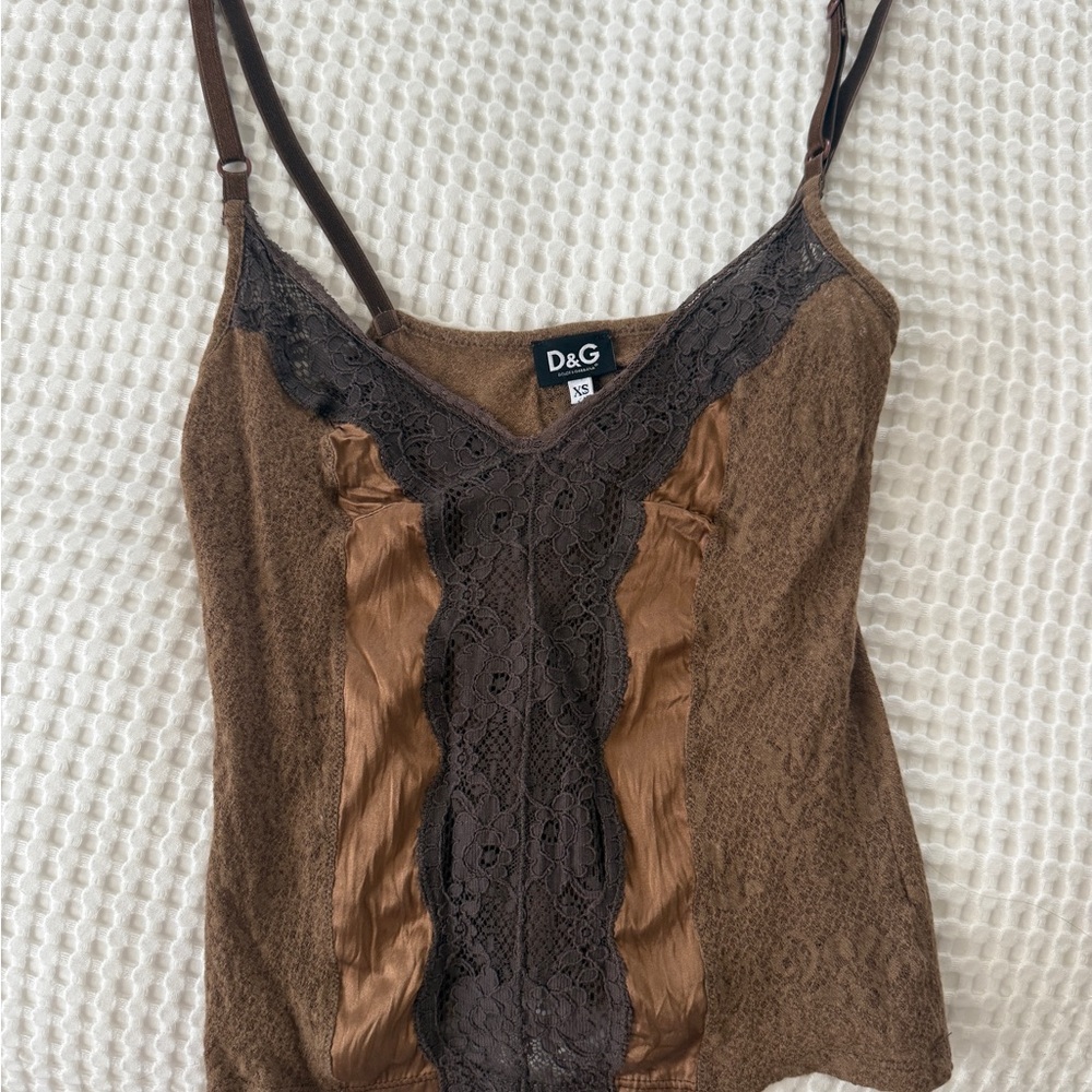 D&G Brown Sleeveless Embellished Camisole